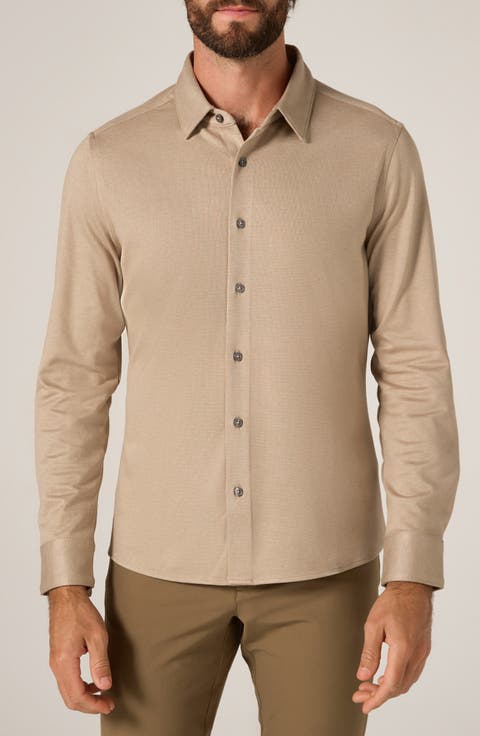 Bowery Texture Knit Button-Up Shirt