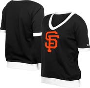 New Era Women's New Era Black San Francisco Giants Game Day Rhinestone V-Neck T-Shirt