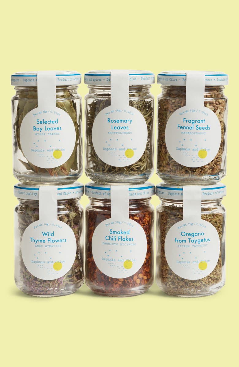 DAPHNIS AND CHLOE Mediterranean Must Have Herbs & Spices Gift Set, Main, color, 