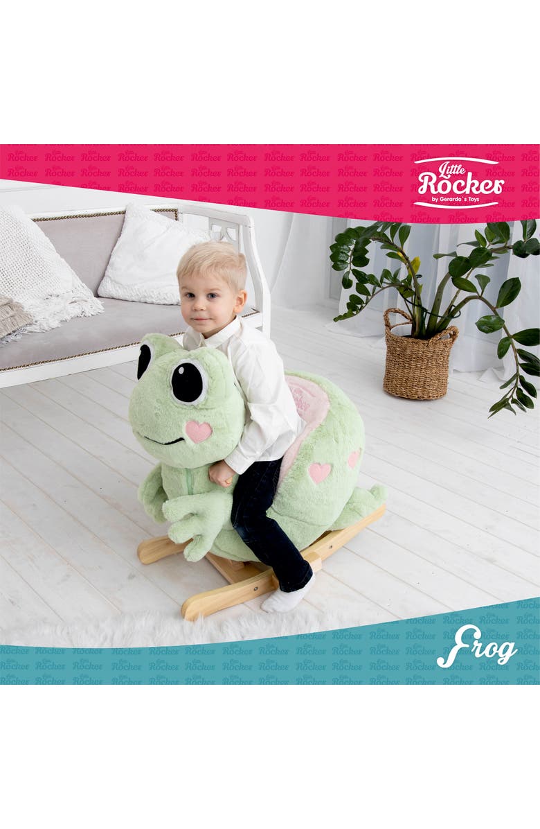 Gerardo´s Toys Little Rockers Frog Wooden Plush Ride, Alternate, color, Multicolored