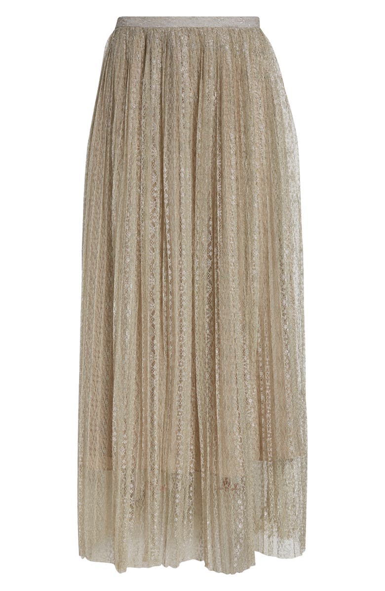 Ulla Johnson Maren Lace Pleated Maxi Skirt, Alternate, color, Sterling Silver
