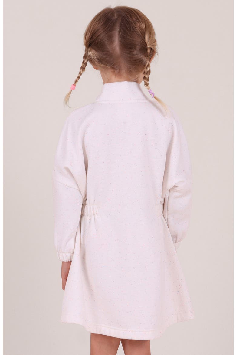 Kids' Half Zip Long Sleeve Sweatshirt Dress, Alternate, color, ECRU