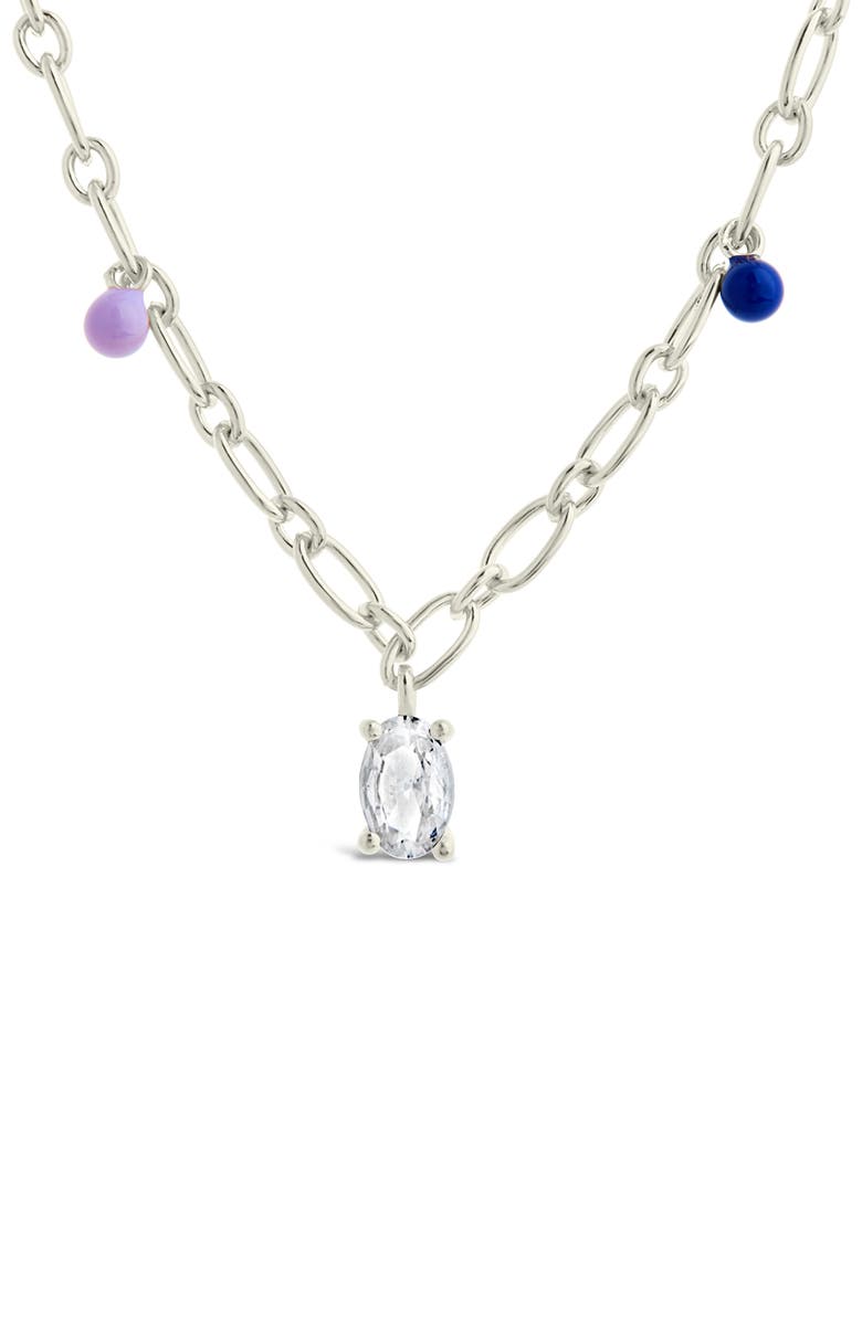 Sterling Forever Ula Charm Necklace, Alternate, color, Silver