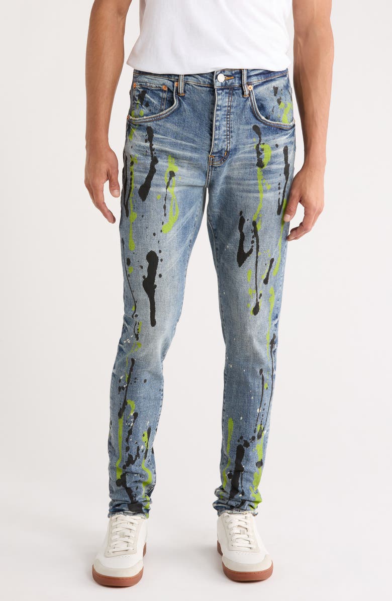 PURPLE BRAND P002 Mid Rise Skinny Jeans, Main, color, Green/ Charcoal