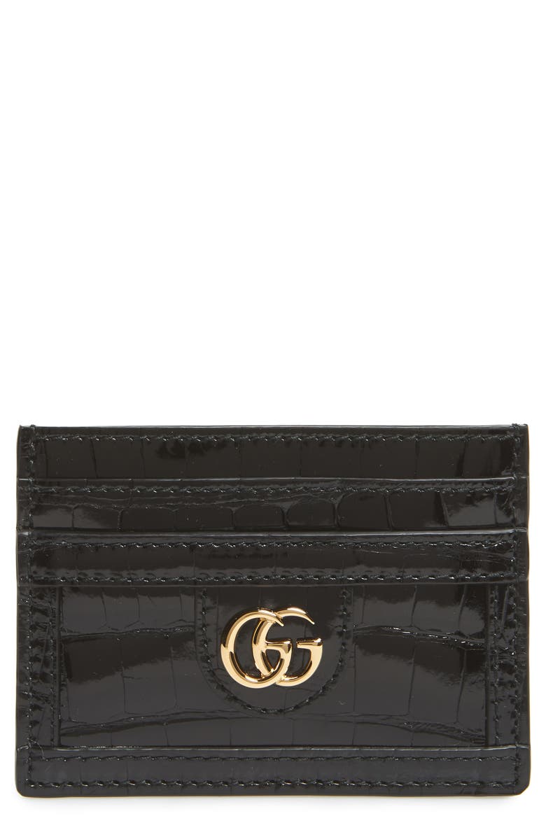 Gucci Genuine Crocodile Card Case, Main, color, 