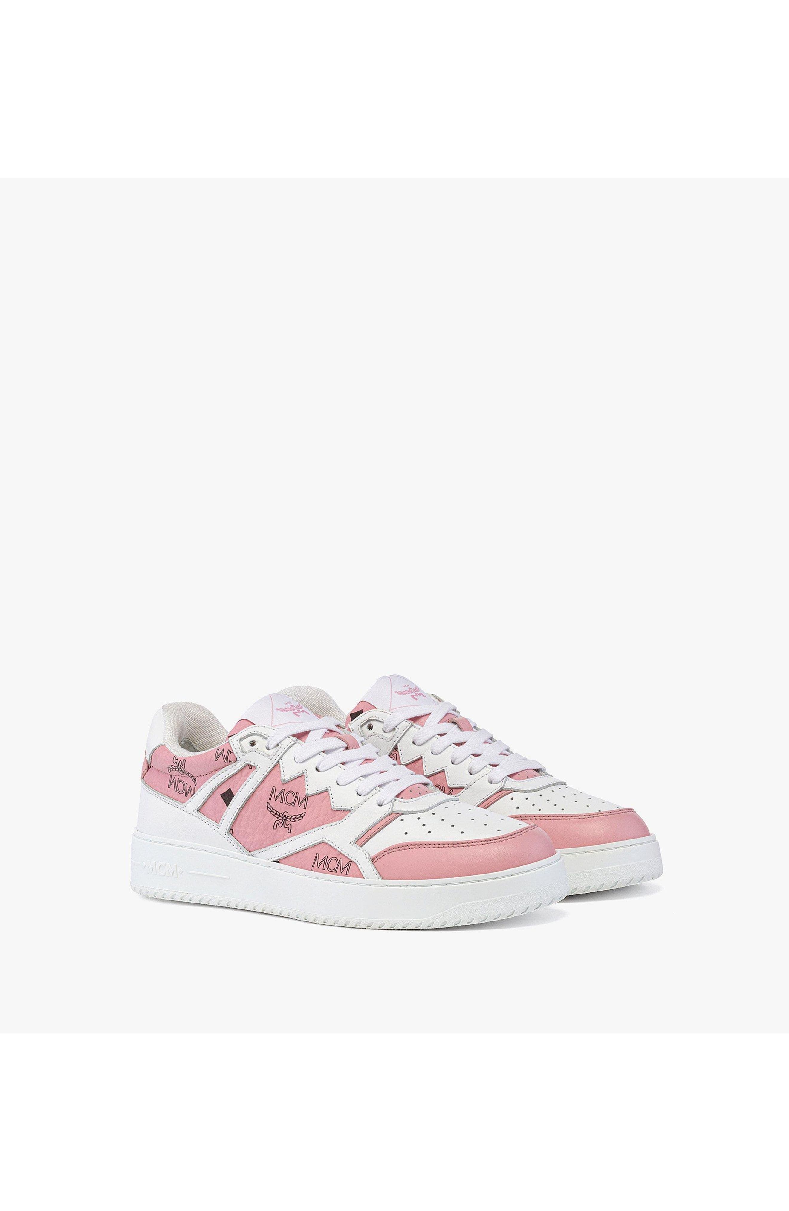 MCM Neo Terrain Sneakers in Visetos Leather Mix, Main, color, Soft Pink