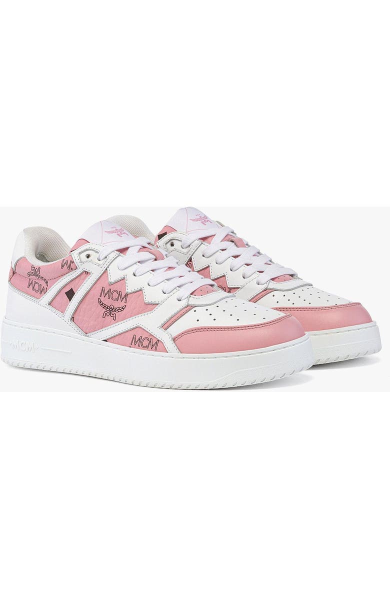 MCM Neo Terrain Sneakers in Visetos Leather Mix, Main, color, Soft Pink