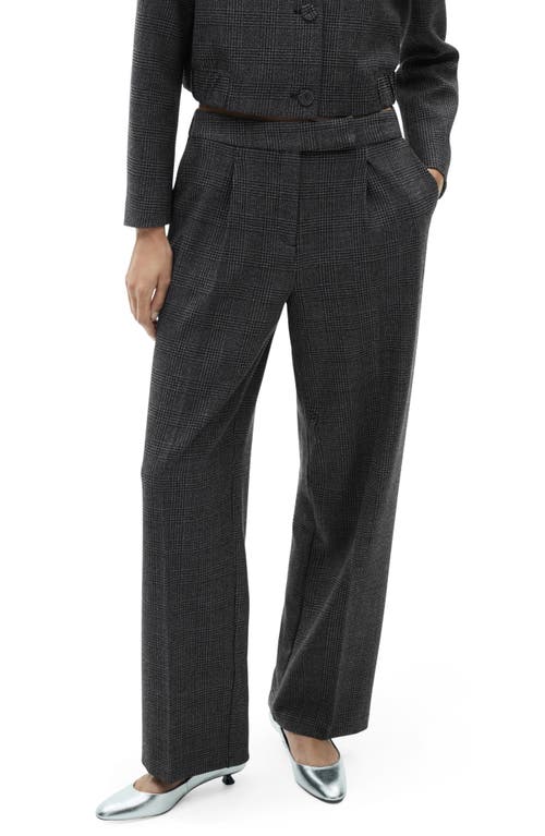 Shop Mango Straight Leg Tweed Pants In Black