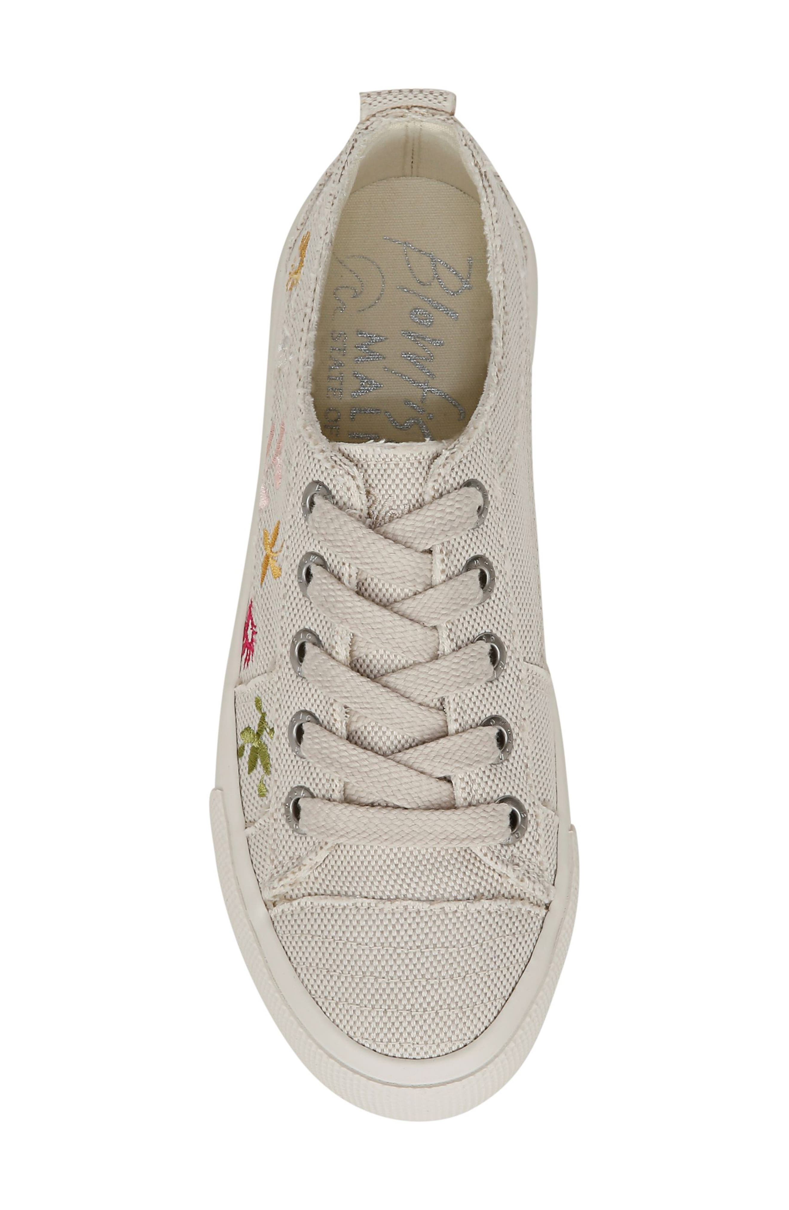 Blowfish Malibu Vivid Embroidered Low Top Sneaker, Alternate, color, Cream Canvas