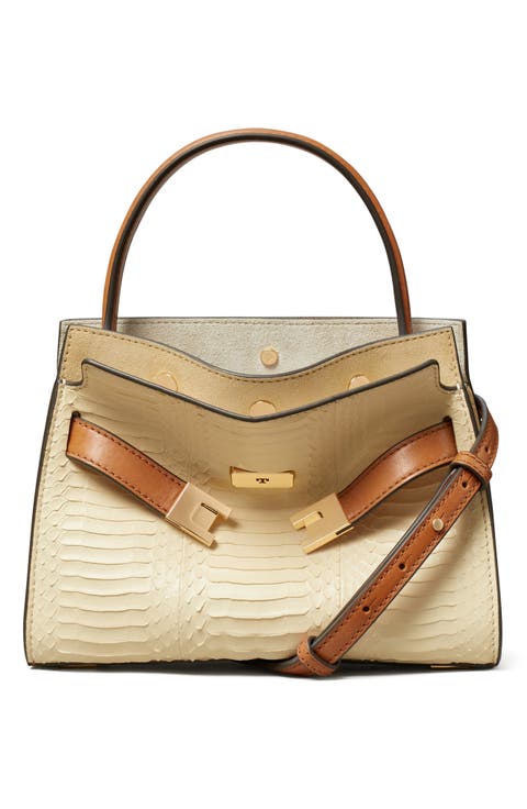 Petite Lee Radziwill Genuine Snake Satchel