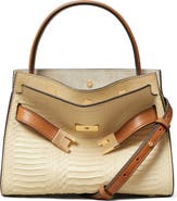 Tory Burch Petite Lee Radziwill Genuine Snake Satchel