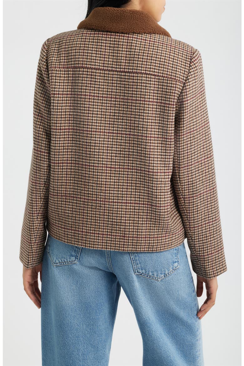 Houndstooth Jacket with Faux Shearling Collar, Alternate, color, MULTI HOUNDSTOOTH