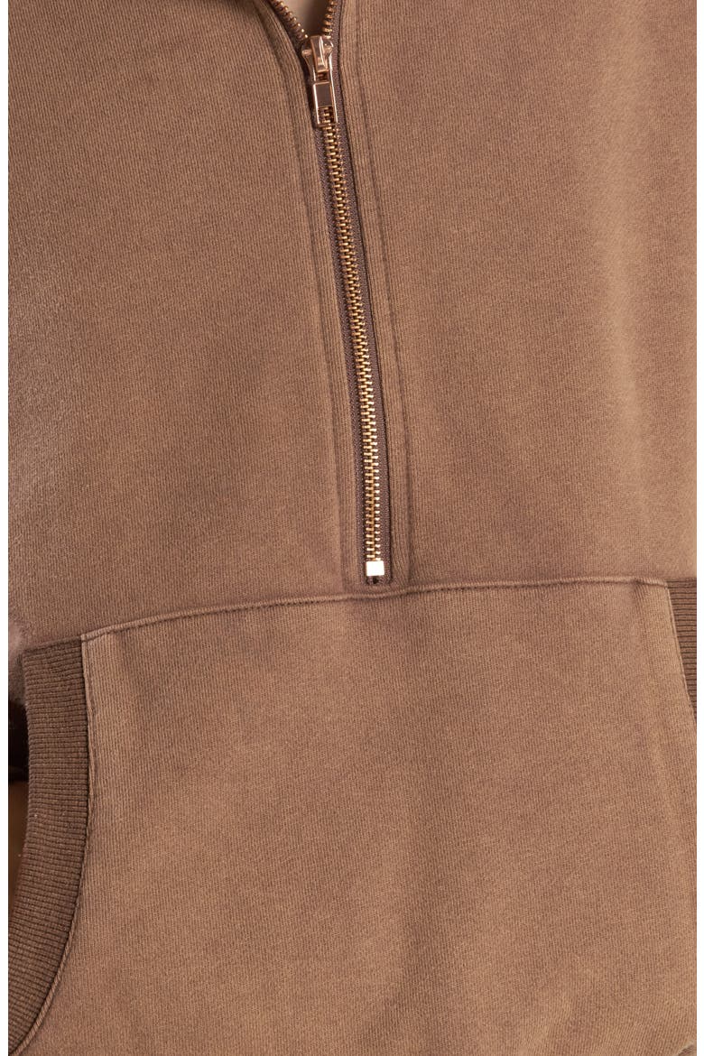 Quarter Zip Terry Sweatshirt, Alternate, color, WASHED BRICK