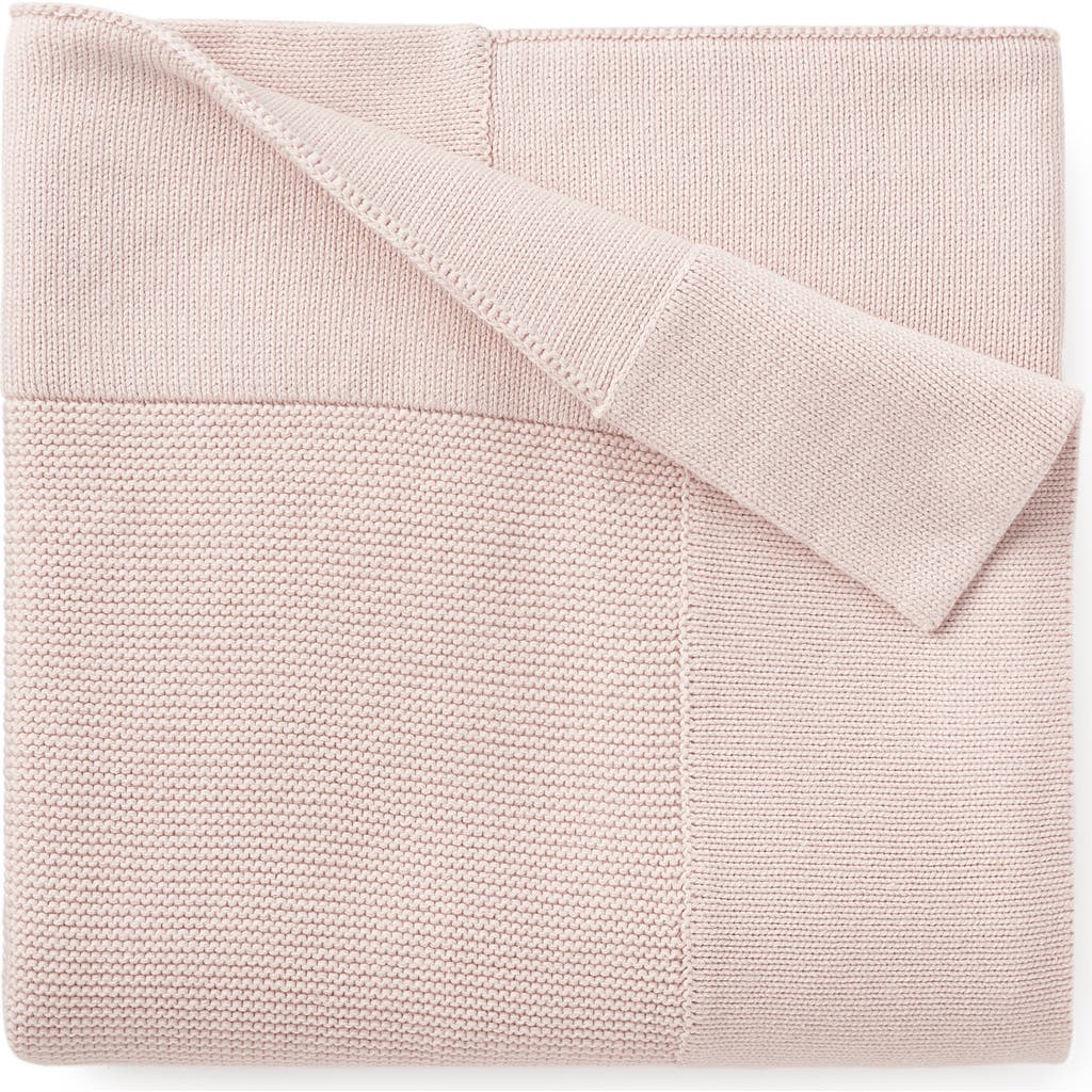 Elegant Baby Cotton Knit Blanket In Light Pink