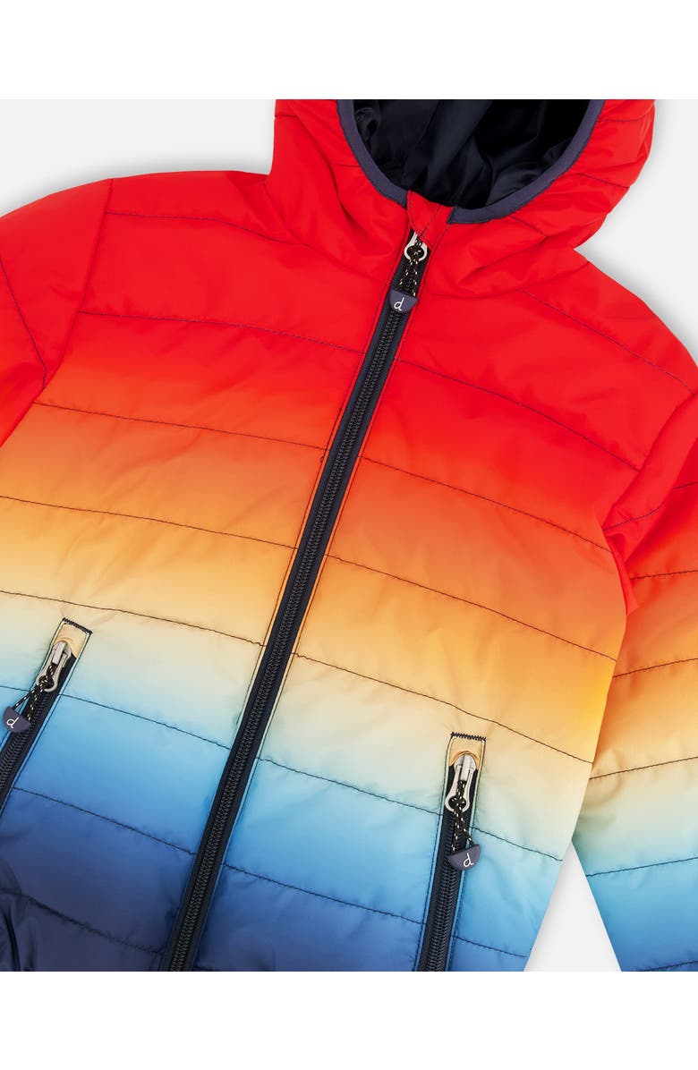 Deux par Deux Boy Quilted Mid-Season Gradient Jacket, Alternate, color, Orange And Blue Gradient