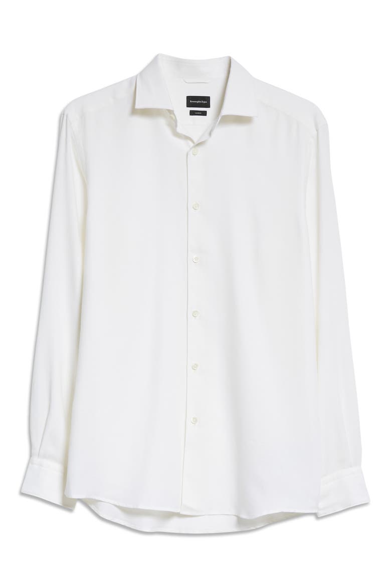 Cashco Cotton & Cashmere Button-Up Shirt, Alternate, color, WHITE