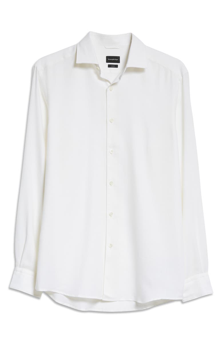 ZEGNA Cashco Cotton & Cashmere Button-Up Shirt, Alternate, color,