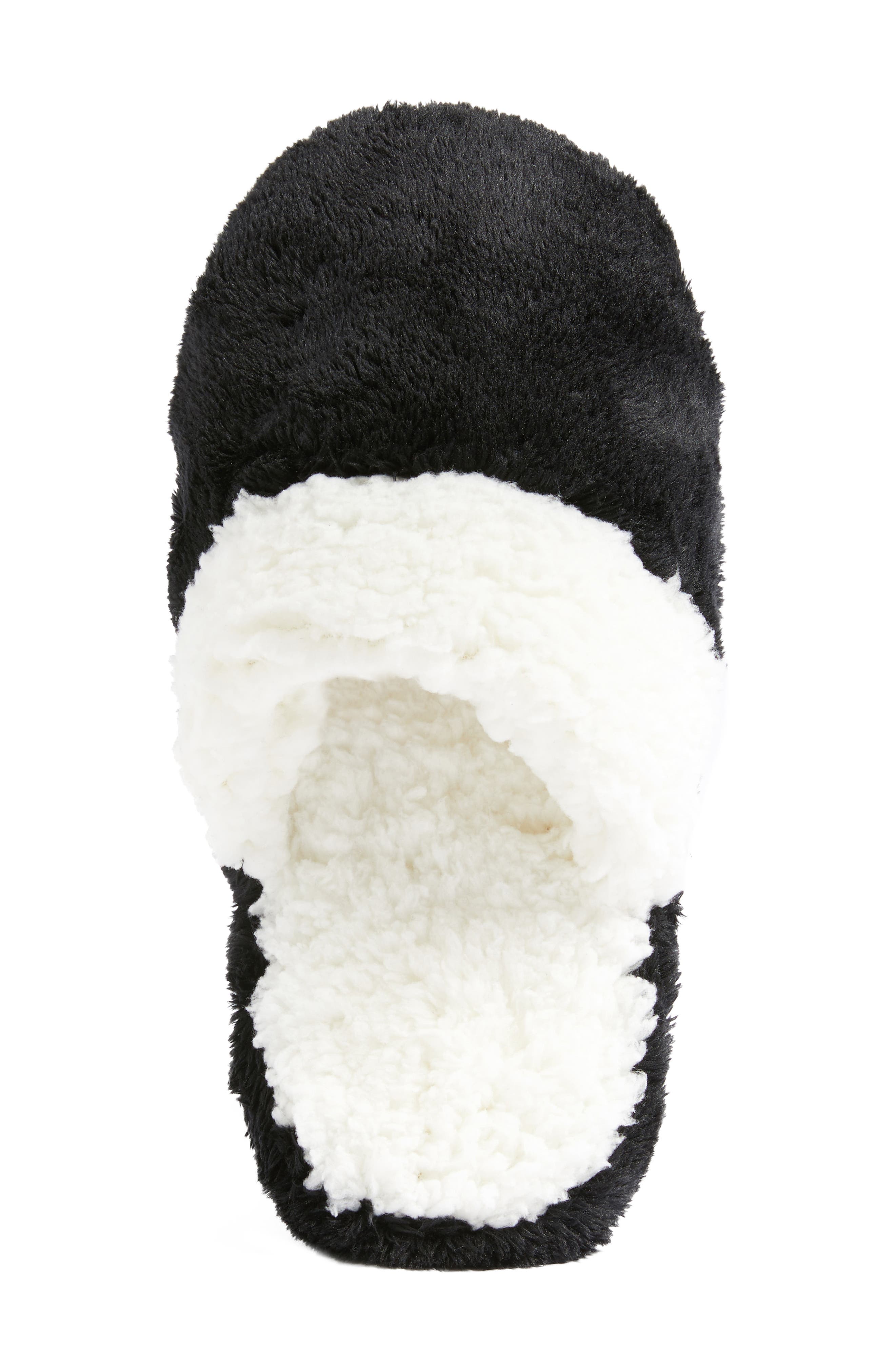 Frosted Scuff Slippers, Alternate, color, BLACK