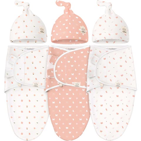 3-Pack Soothe Swaddle Wraps with Knot Hats
