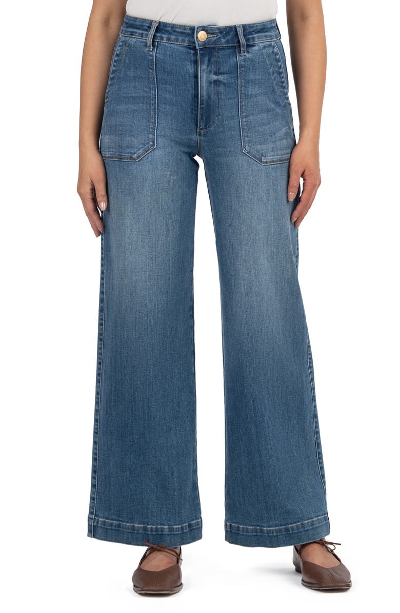 KUT from the Kloth Meg Patch Pocket High Waist Wide Leg Jeans, Main, color, 