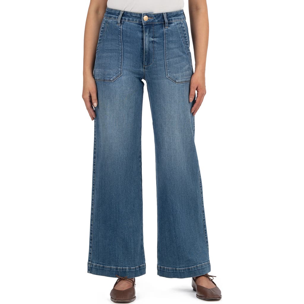 Shop Kut From The Kloth Meg Patch Pocket High Waist Wide Leg Jeans In Friendship