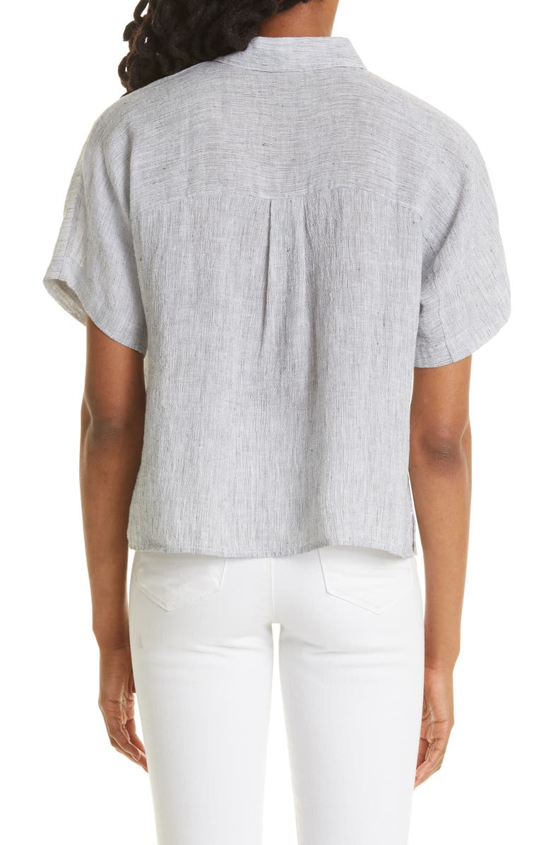Eileen Fisher Organic Linen Button-Up Blouse, Alternate, color, 