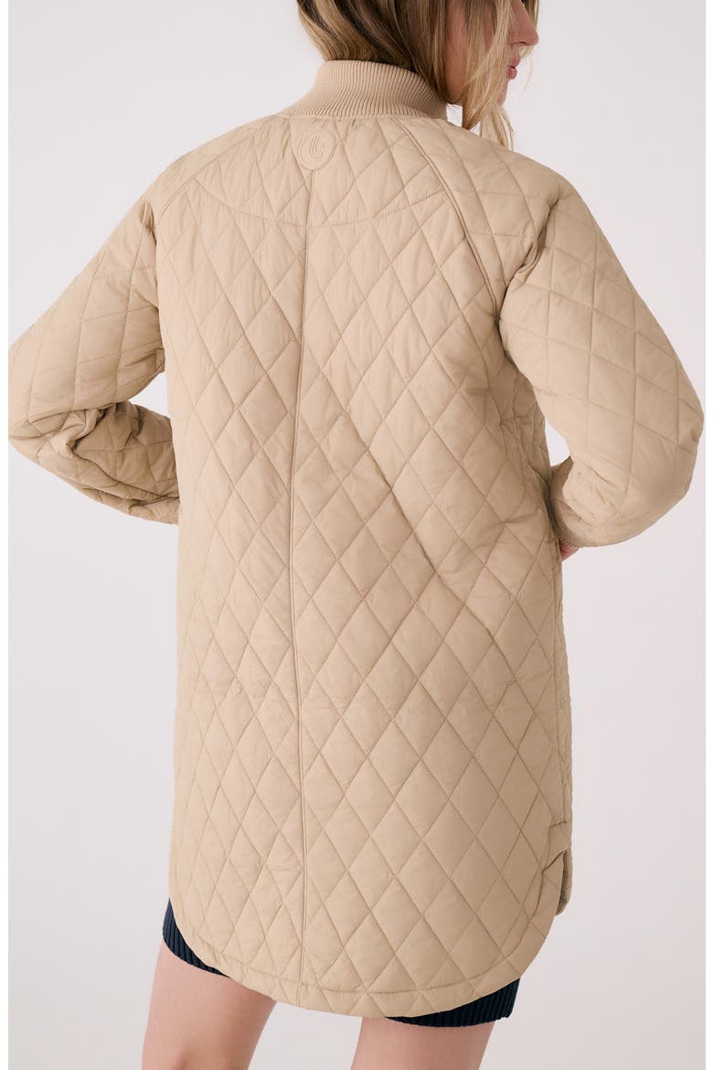 Quilted Water Repellent Nylon Bomber Jacket, Alternate, color, SANDSHELL
