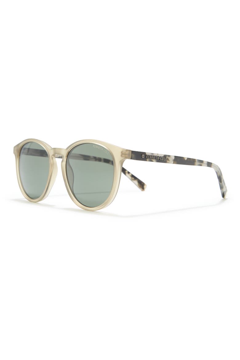 51mm Rounded Sunglasses, Alternate, color, MATTE BEIGE / GREEN