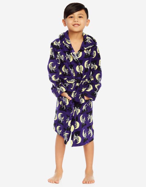 Fleece Print Hooded Robe (Toddler, Little & Big Kid)