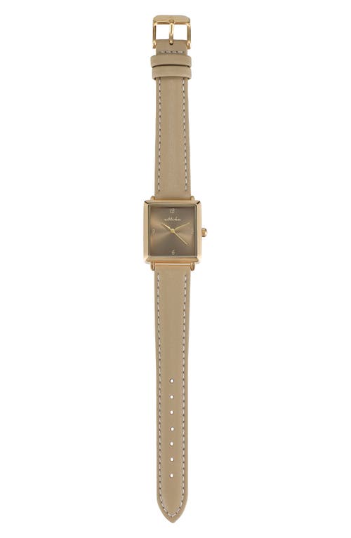 Ettika Square Case Leather Strap Watch In Brown