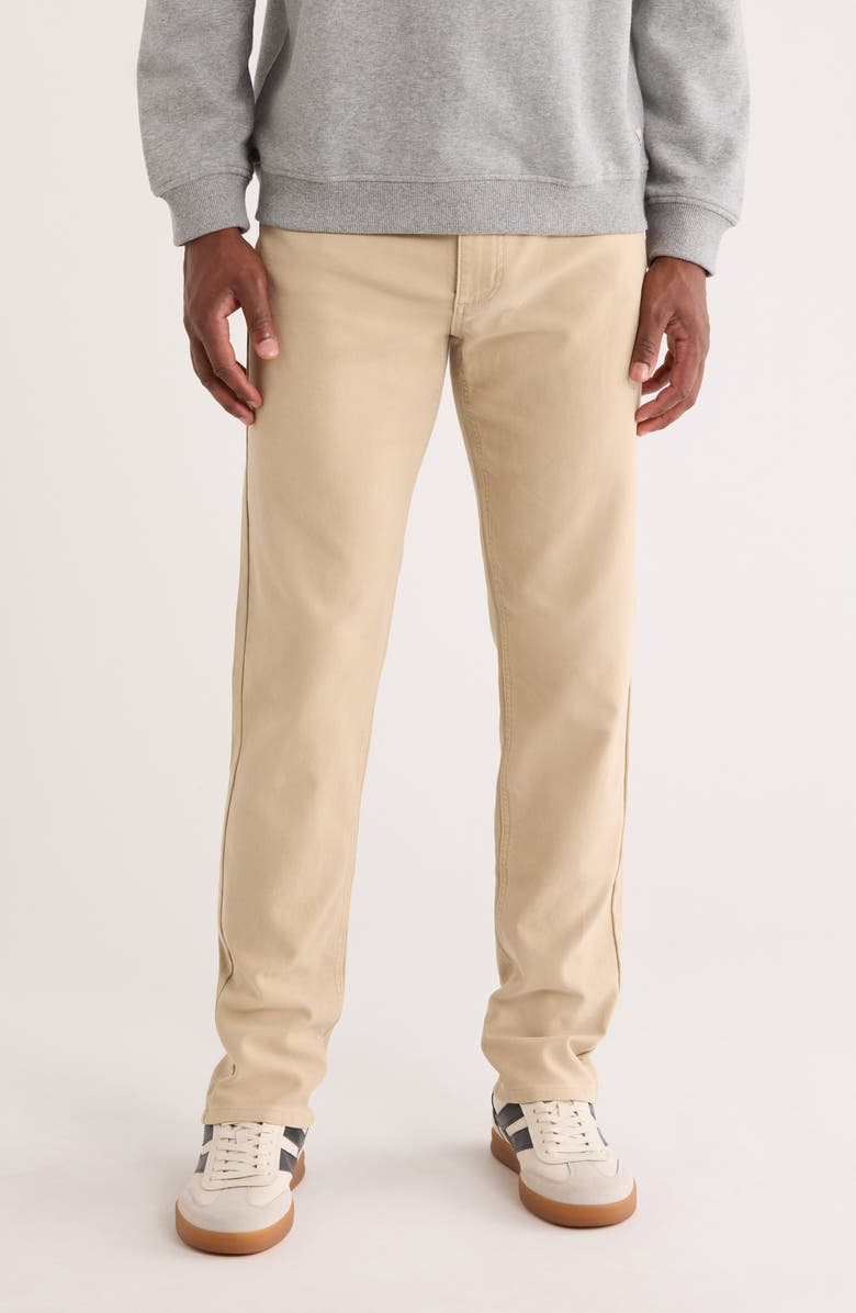 Marine Layer Flex Slim Straight Leg Stretch Twill Pants, Main, color, Khaki