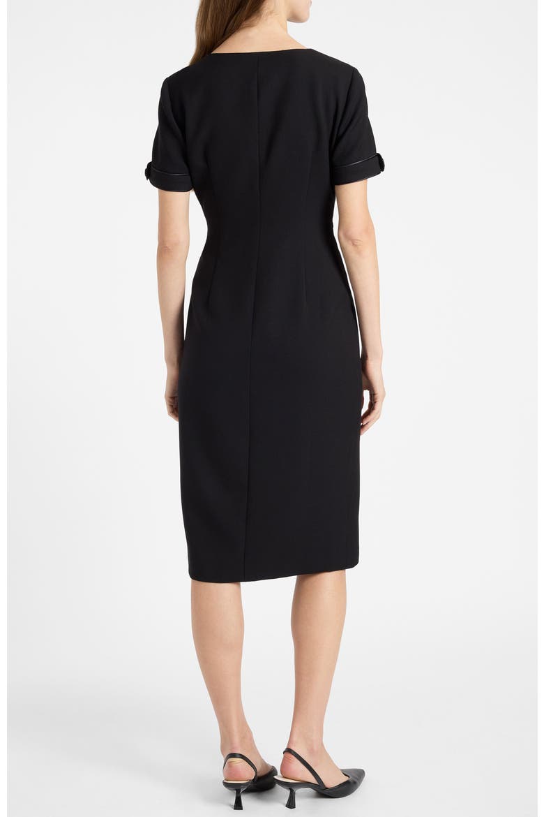 Bri Midi Dress in Soft Stretch Crepe, Alternate, color, Onyx