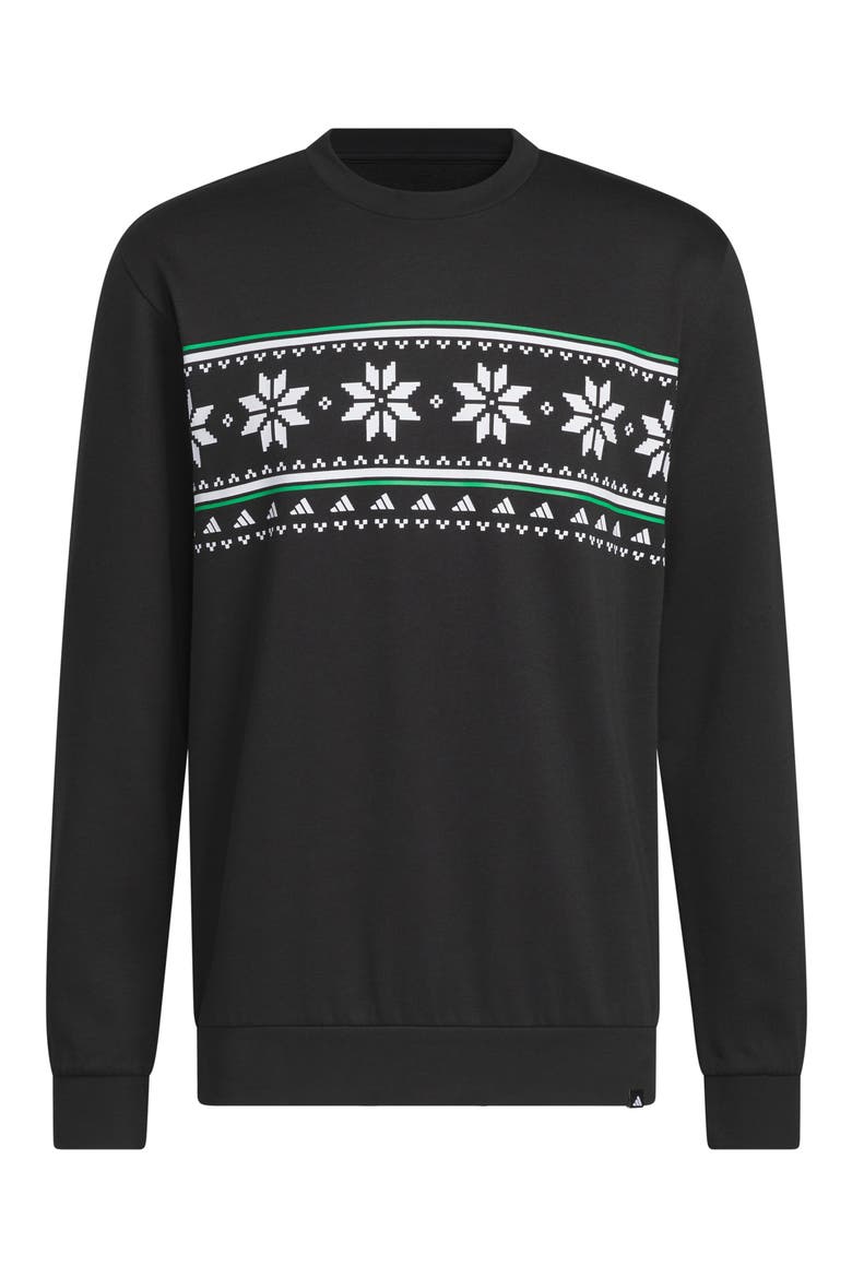 Holiday Print Crewneck Sweatshirt, Alternate, color, BLACK