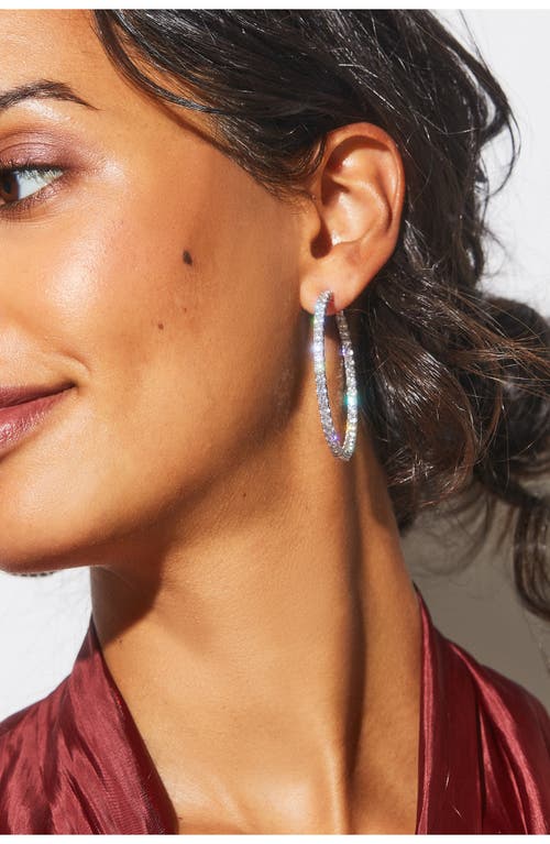 Nadri Perfect Inside Out Hoop Earrings In Silver