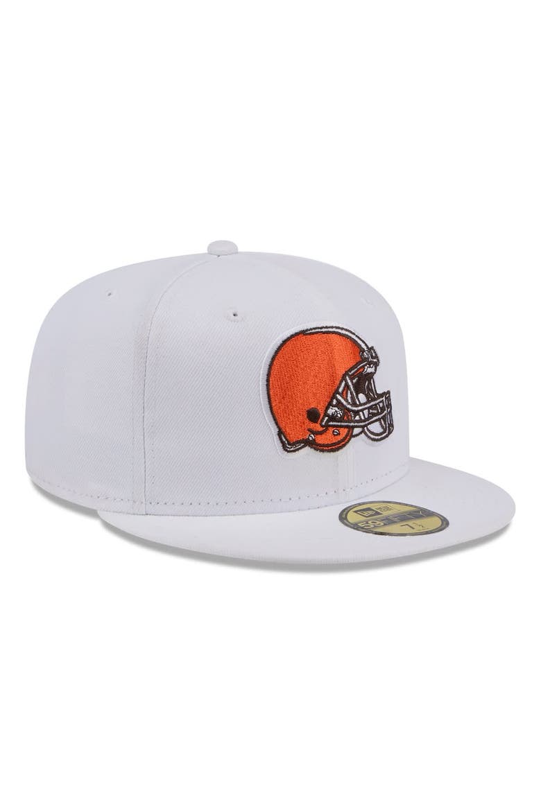Men's New Era  White Cleveland Browns Omaha 59FIFTY Fitted Hat, Alternate, color, White