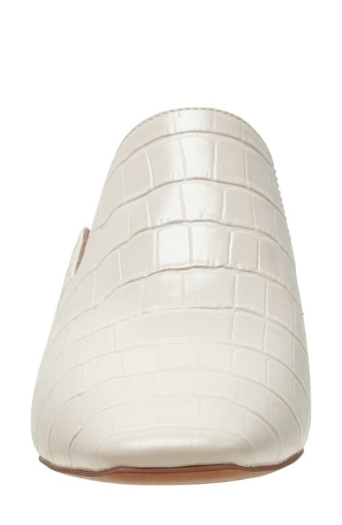 Linea Paolo Giselle Croc Embossed Mule In Ivory