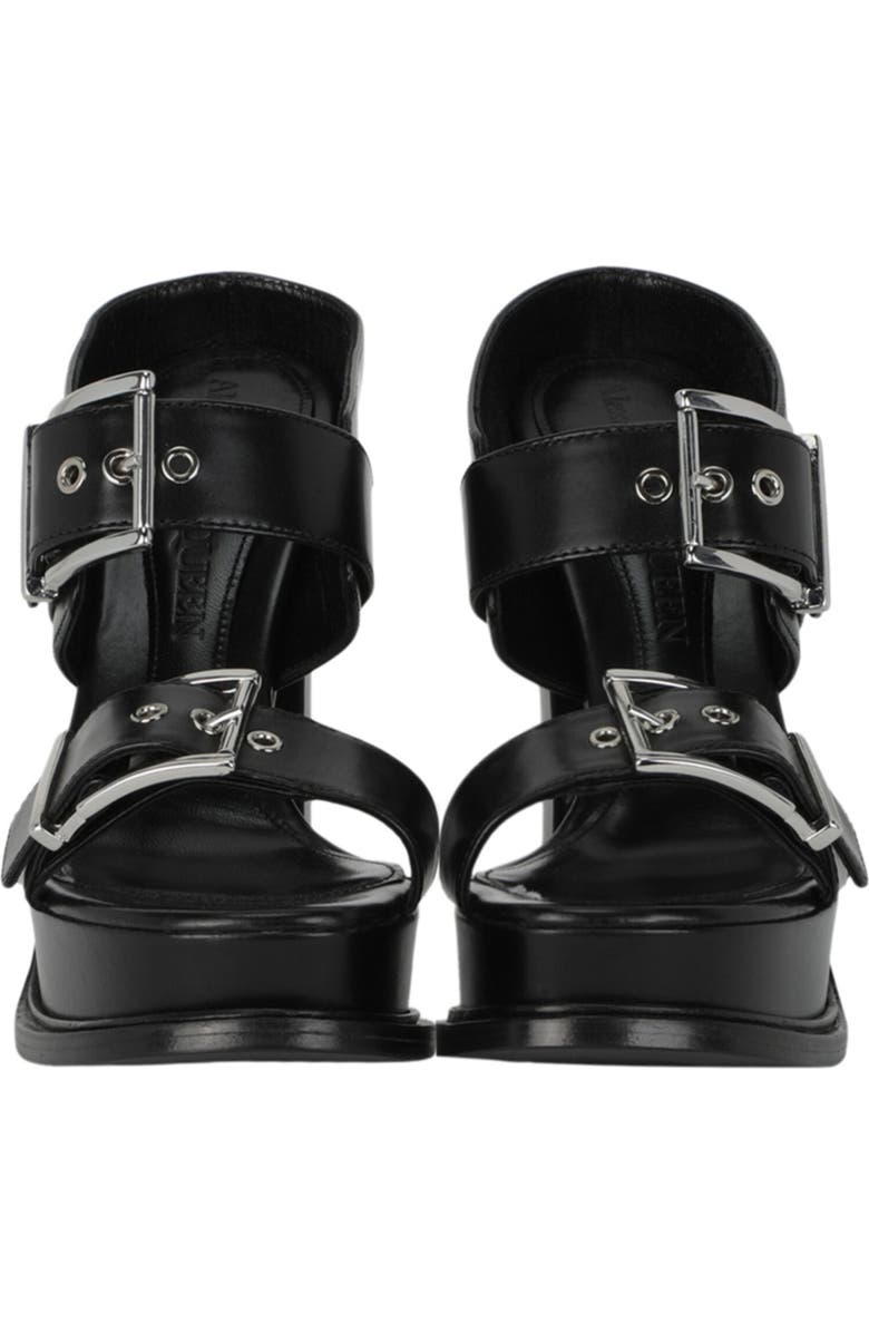 McQueen Boxcar Slide Sandal, Alternate, color, Black Silver