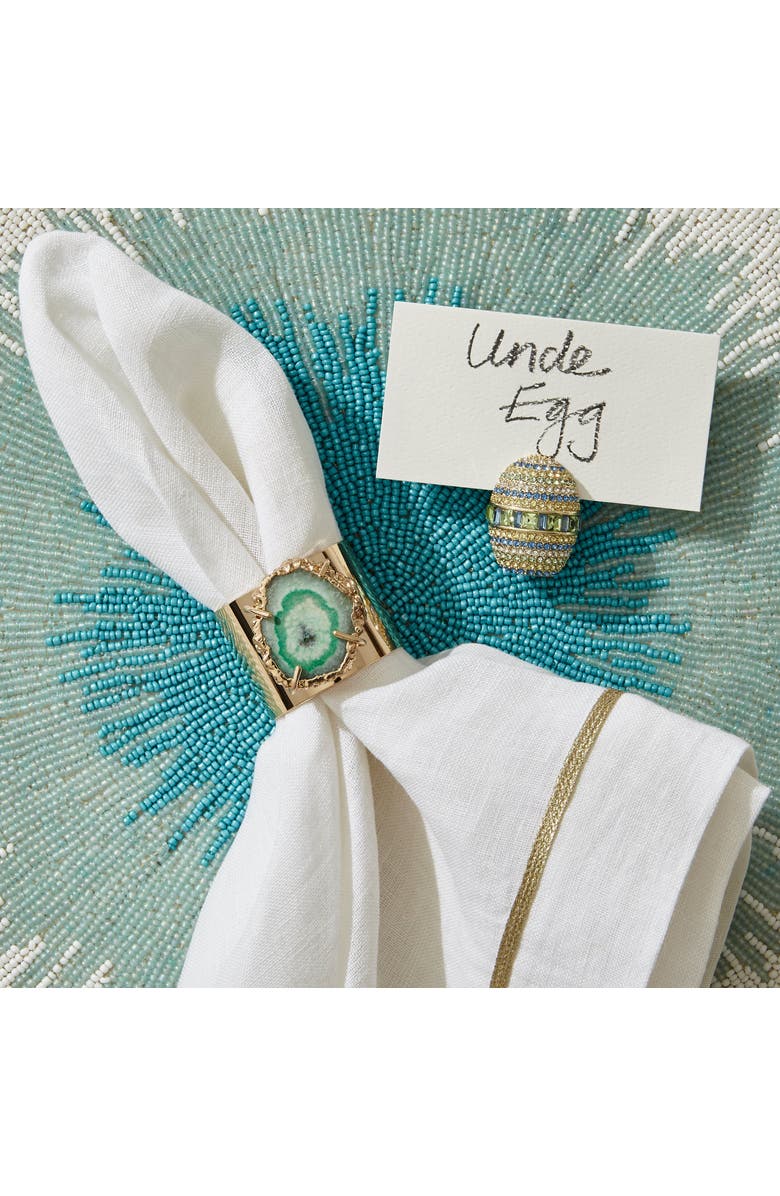 Joanna Buchanan Crystal quartz napkin rings, set of two, Alternate, color, Green