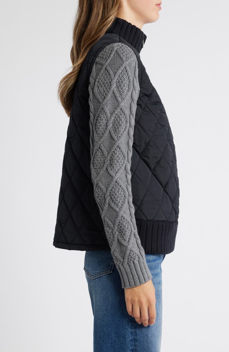 Caslon<sup>®</sup> Mixed Media Quilted Sweater Jacket, Alternate, color, 