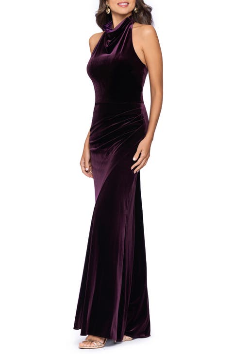 Velvet Halter Gown