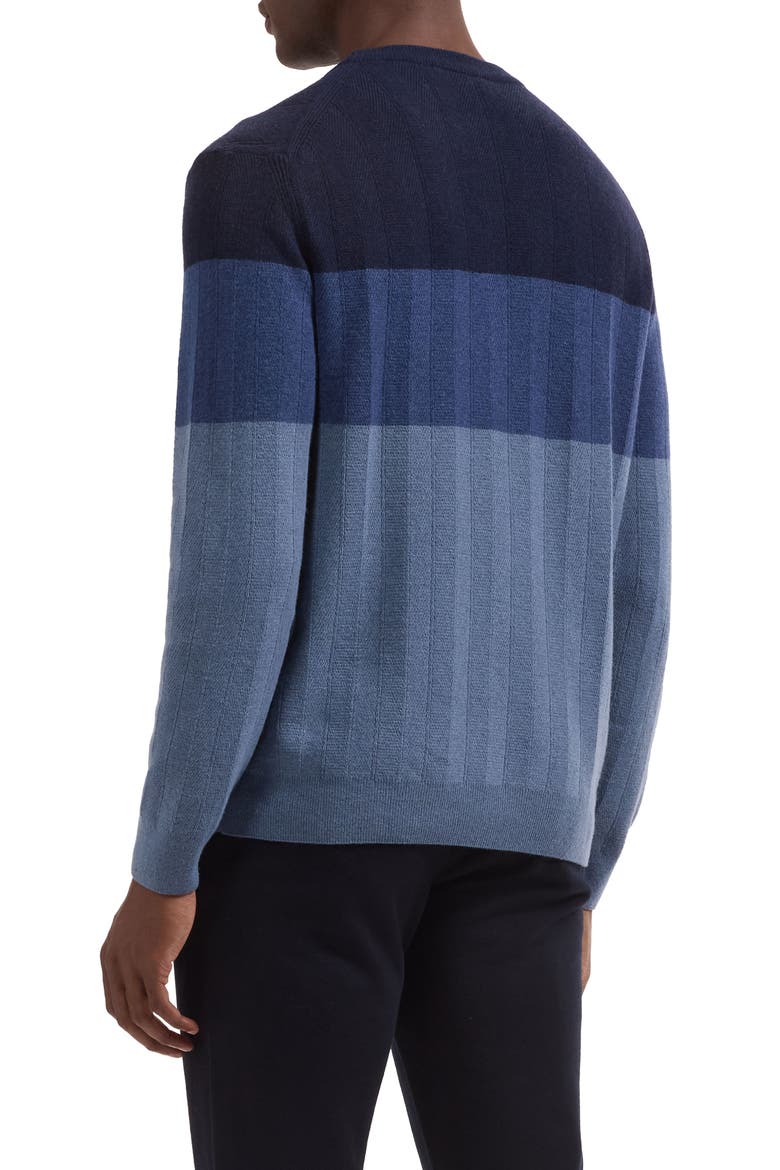 Aran Rib Crewneck Sweater, Alternate, color, NAVY