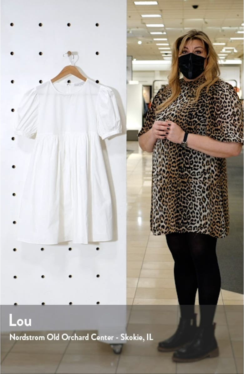 Puff Sleeve Cotton Babydoll Dress, sales video thumbnail