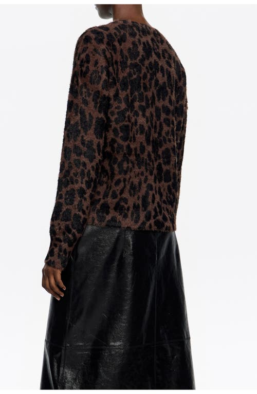 Bimba Y Lola Fur Fitted Cardigan In Brown