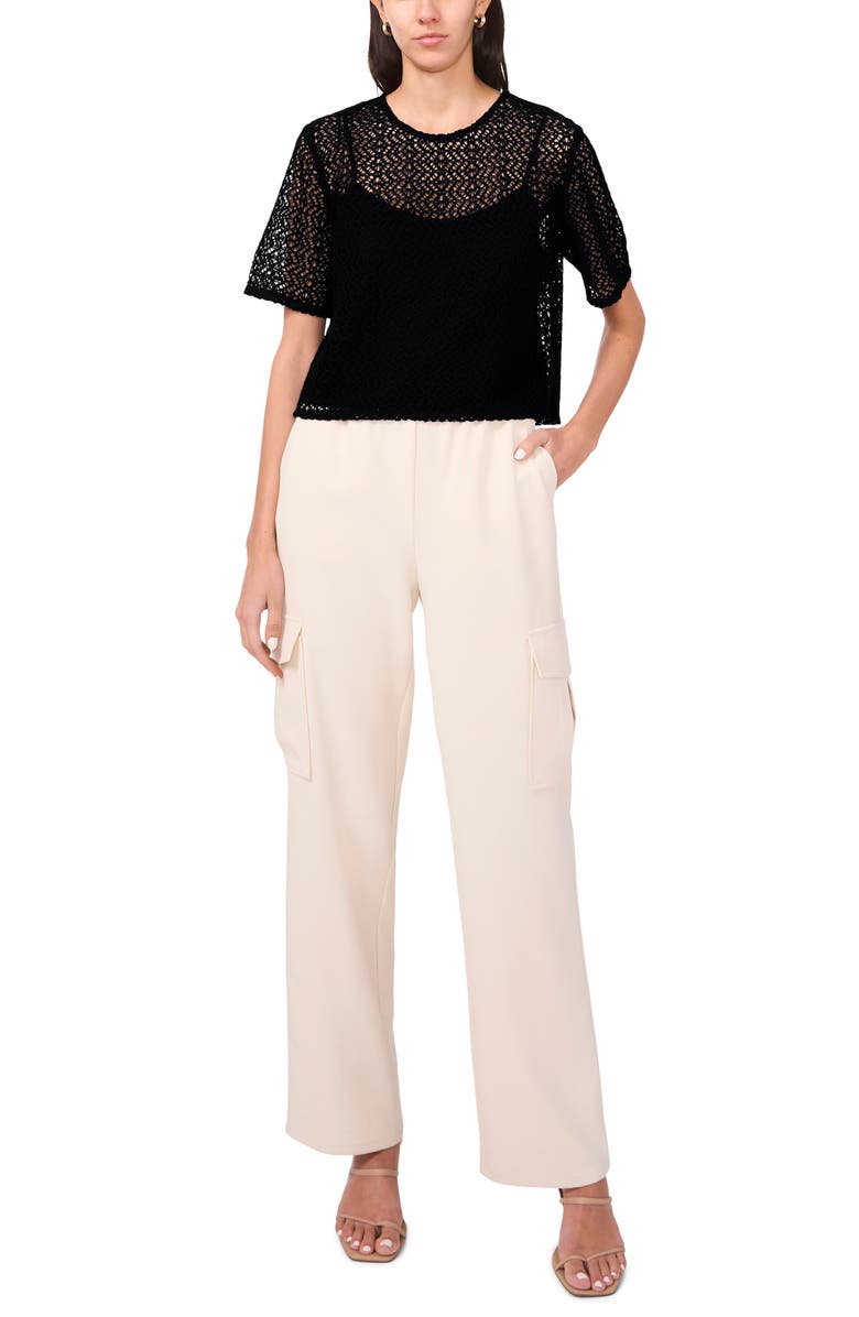 Halogen<sup>®</sup> Geometric Openwork T-Shirt, Alternate, color, 