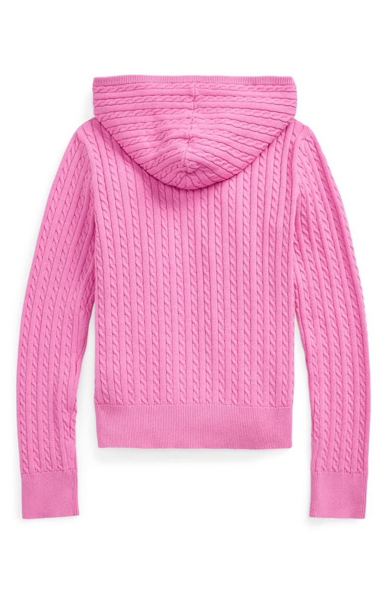 Polo Ralph Lauren Kids' Mini Cable Cotton Hooded Zip-Up Cardigan, Alternate, color,
