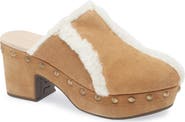 Chocolat Blu Greer Genuine Shearling Platform Clog