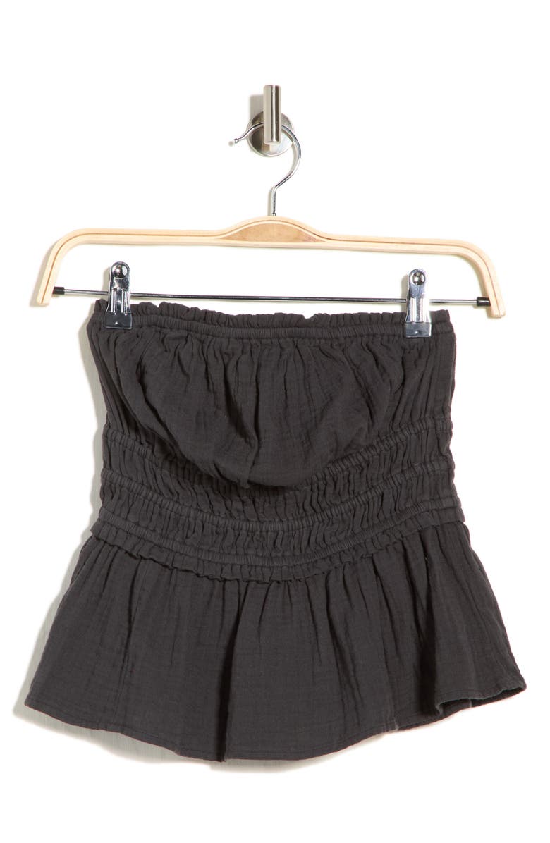 Abound Strapless Ruffle Gauze Top, Alternate, color, Black