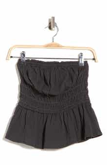 Abound Strapless Ruffle Gauze Top
