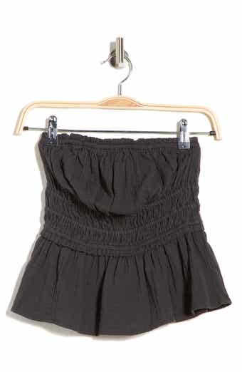 Abound Strapless Ruffle Gauze Top