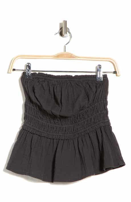 Abound Strapless Ruffle Gauze Top